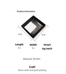 Detailed size parameters for 9x9cm black PE film floating jewelry storage box