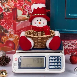 Festive Christmas snowman woven storage basket candy holder for holiday table decoration