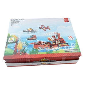12-in-1 Fire Rescue building blocks set with fire boat and plane models for kids