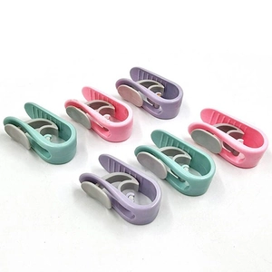 7-pack macaron colored plastic quilt clips for bed sheet non-slip fixing and organization