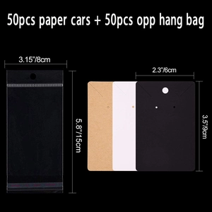 50pcs jewelry card and self-adhesive bag set with 6x9cm cardboard and 8x15cm OPP pouches