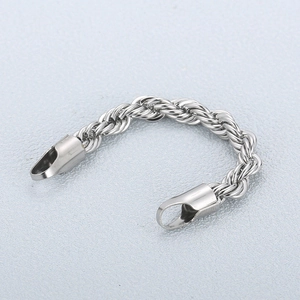 Stainless Steel Rope Chain Bracelet DIY Jewelry Making Accessory Twisted Link With Lobster Clasp