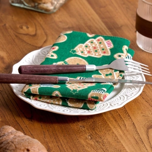 Cloth Napkin Cotton Polyester Blend Printed Square Vintage Style Christmas Festival Table Decoration Kitchen Tea Towel