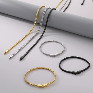Men Stainless Steel Dragon Bone Chain Necklace And Bracelet Hip Hop Punk Street Jewelry With Square Buckle