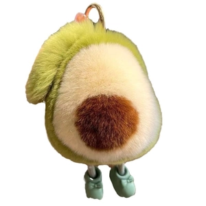 Porte-clés avocat en peluche douce avec clip doré pour sacs à main et accessoires