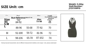 Tableau des tailles détaillé pour robe découpée montrant mesures buste taille et hanches