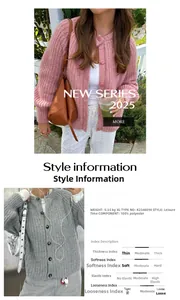 Detailed view of women casual button knit cardigan showing fabric texture and color options