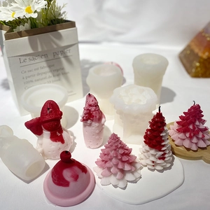 Christmas Tree Silicone Mold DIY Scented Candle Soap Plaster Resin Crafting Santa Claus Snowman Gingerbread Man Shapes