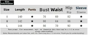 Size chart detail for elegant sleeveless waist-defining dress with slit hem measurements