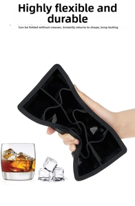 Flexible black silicone skull ice tray showing high elasticity and anti-deformation feature