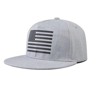 Flat Brim Snapback Hat USA Flag Embroidery Cotton Polyester Hip Hop Baseball Cap Outdoor Sunshade Adjustable For Men Women