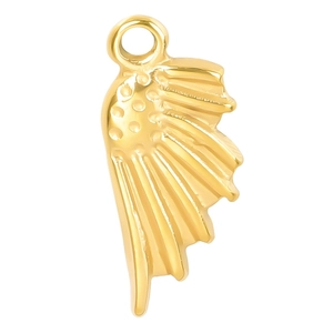 Pendentif aile d'ange minimaliste en acier inoxydable doré 18k pour création de bijoux