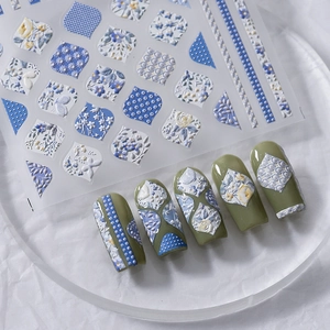 Embossed Nail Art Stickers Floral Butterfly Geometric Patterns Self Adhesive Manicure DIY Decoration Accessories Elegant Designs