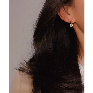 18k gold plated stainless steel hoop earrings with sparkling square cubic zirconia