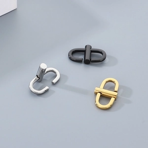 Polished 304 stainless steel chain adjusters in black, silver, and gold for bags