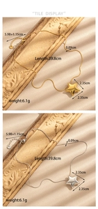 Detailed size specifications for 3D star pendant necklace in gold and silver finish