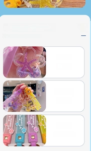 Detail of colorful acrylic liquid starfish keychain with a printed silicone wristband