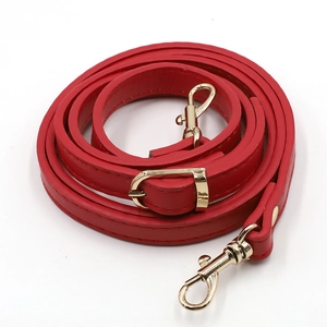 Adjustable red PU leather strap with golden metal lobster clasps for handbags