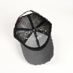 Internal view of Union Jack baseball cap featuring reinforced seams and inner structure