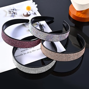 Sparkling full rhinestone headbands in pink silver multi and champagne gold four pack
