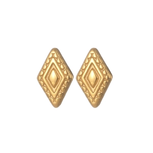 Elegant geometric gold rhombus stud earrings with a minimalist metal design for women