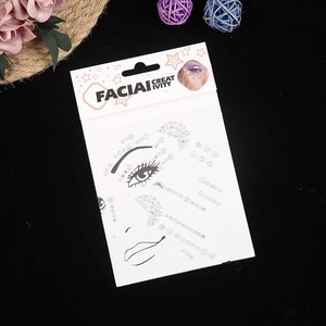 Close-up of sparkling acrylic rhinestone face stickers for party makeup decoration