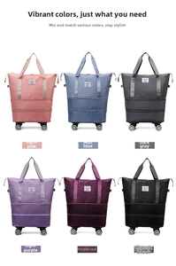 Foldable rolling travel bags in six colors with 360 wheels and waterproof fabric