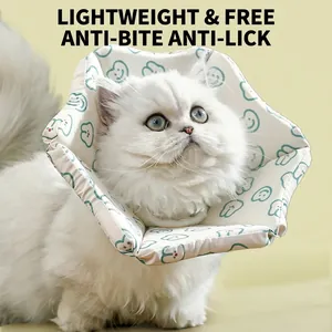 Soft Adjustable Pet Elizabeth Collar Cotton Protective Cone Anti-Lick Recovery Neck Cover For Cats Dogs Cartoon