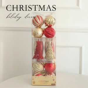 Christmas Tree Hanging Ornaments Decorative Plastic Balls Stars Water Drops Glitter Matte Festive Home Decor
