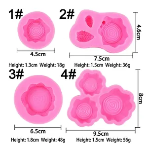 Silicone tree stump fondant mold set with wood ring texture for baking and DIY crafts