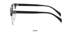 Detailed side view of TR90 semi-rimless sunglasses showing metal hinges and frame structure