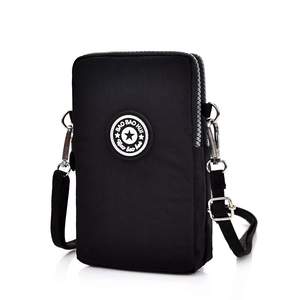 Petit Sac Bandoulière Pour Téléphone Tissu Oxford Imperméable Poches Fermeture Éclair Multi-Couches Sangle Réglable Décontracté