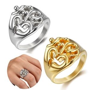 Om Symbol Ring Stainless Steel Hollow Out Religious Aum Yoga Jewelry For Men Women