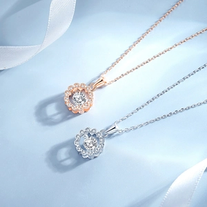 Exquisite S925 sterling silver daisy pendant necklaces in silver and rose gold finishes