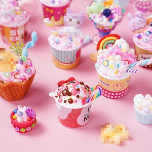 DIY Simulation Ice Cream Dessert Making Supplies Cream Glue Handmade Educational Craft Toys For Kids Girls Resin Charms