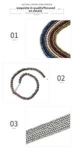 Detail of 4mm faceted natural volcanic lava stone beads for DIY jewelry making
