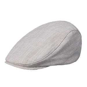 Classic herringbone flat cap in grey and white, vintage British style newsboy hat