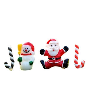 Lot de figurines de Noël miniatures avec Père Noël, bonhomme de neige et sucres d'orge