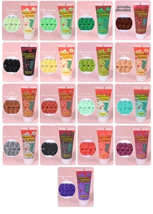 Selection of 17 colorful DIY simulated cream glue textures in 50ml bottles for crafting
