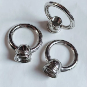 Zinc alloy eye nuts with polished finish for lifting hardware and home decor uses