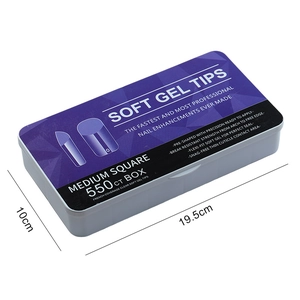 Coffret de 550 capsules d'ongles carrées moyennes en gel souple pour manucure pro