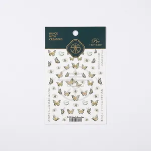 5D stereoscopic butterfly nail art stickers TS-1933 with colorful floral patterns