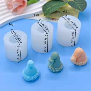 Dreiteiliges Set Silikonformen in Strickmützen-Optik für DIY-Kerzen und Backformen