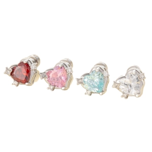Star and heart zircon earrings in four colors made of durable stainless steel