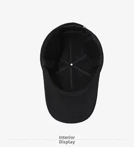 Detailed interior view of men's winter wool baseball cap with sweatband and lining
