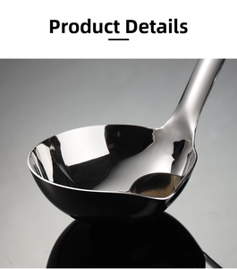 Macro shot of 304 stainless steel oil separator spoon with mirror polished finish