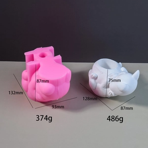 Silicone mold for dog flower pot with dimensions of 132x93x87mm for DIY crafts