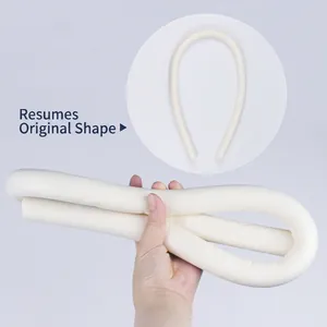 Heatless hair curler made of high-elasticity flexible foam showing its shape memory feature