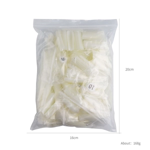 Unghie finte ballerina XXXL extra lunghe bianco crema, confezione sfusa in sacchetti zip