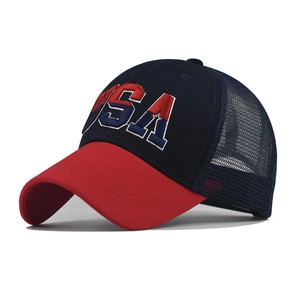USA Embroidered Baseball Cap Cotton Breathable Mesh 3D Letters American Flag Retro Patriotic Casual Adjustable Hat